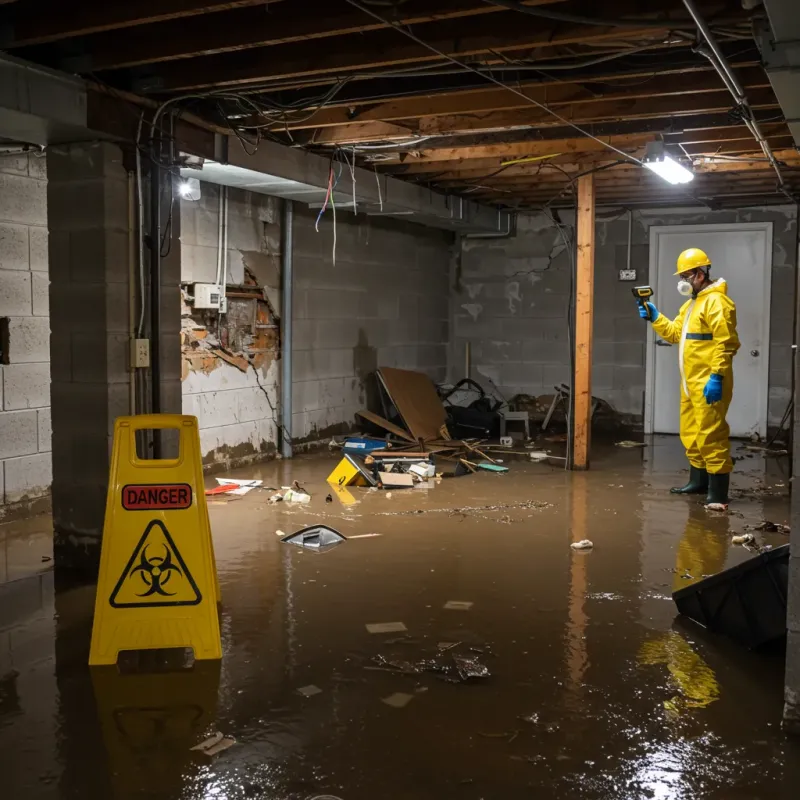 Flooded Basement Electrical Hazard in Inyokern, CA Property